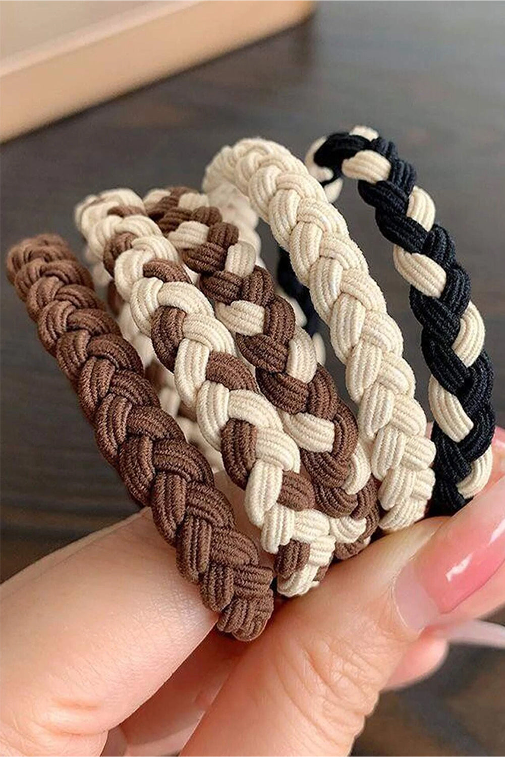 5pcs Smile Face Decor Braided Hair Ties